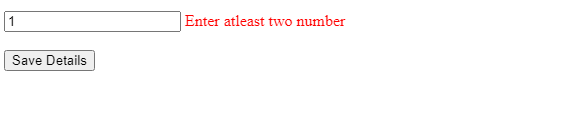 Vue.js form validation output 1