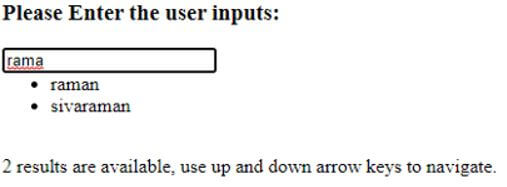 Please Enter the user inputs
