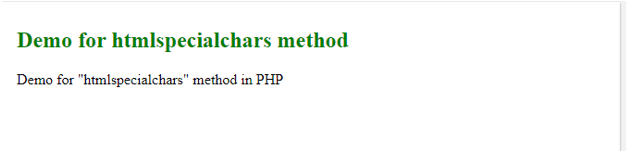 PHP htmlspecialchars 1