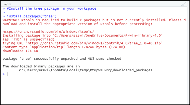 R Tree Package output 1