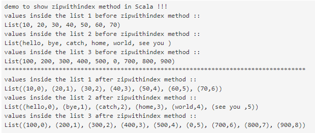 Scala zipwithindex