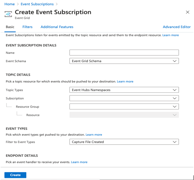 create Event Subscription