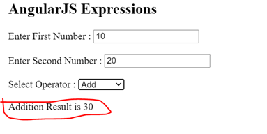 AngularJs expressions output 2