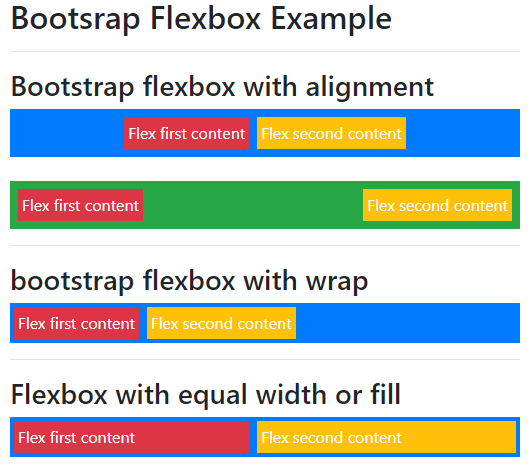 Bootstrap flexbox output 3