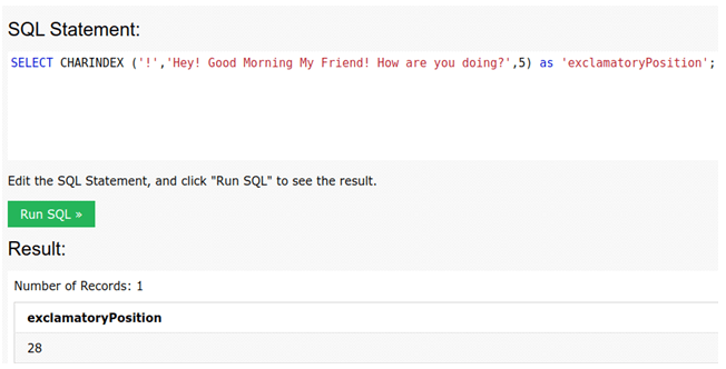 Charindex SQL output 2