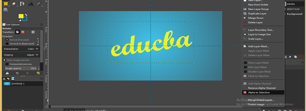 GIMP text shadow output 15