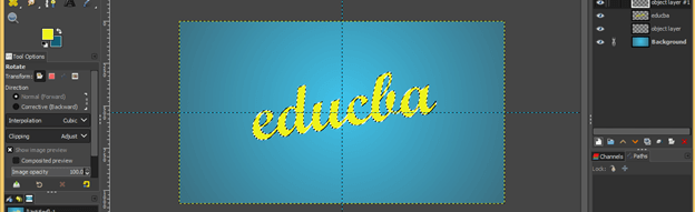 GIMP text shadow output 17