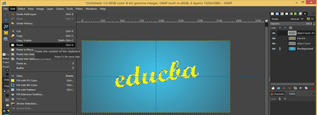 GIMP text shadow output 18