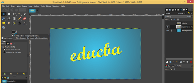 GIMP text shadow output 21