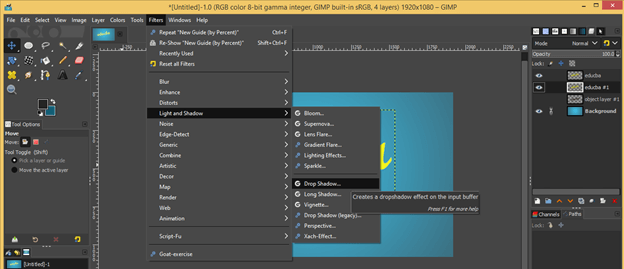 GIMP text shadow output 27