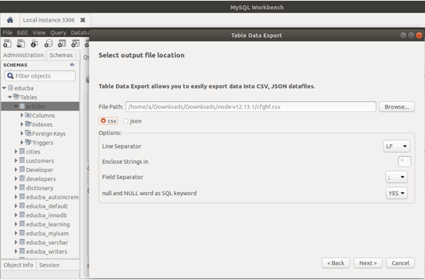 MySQL export database 3