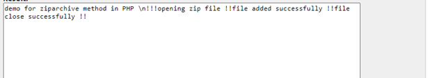 PHP ziparchive output