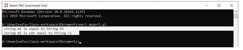 Perl compare strings 1