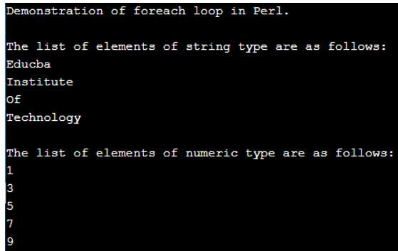 Perl foreach 1