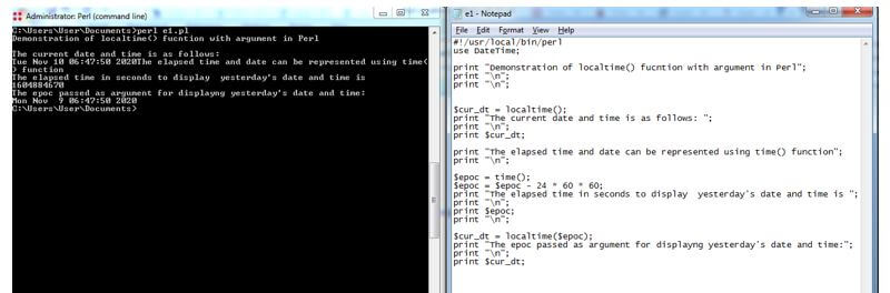 Perl localtime 2