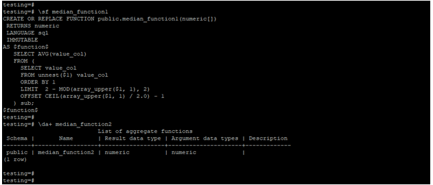 PostgreSQL Median-1.2