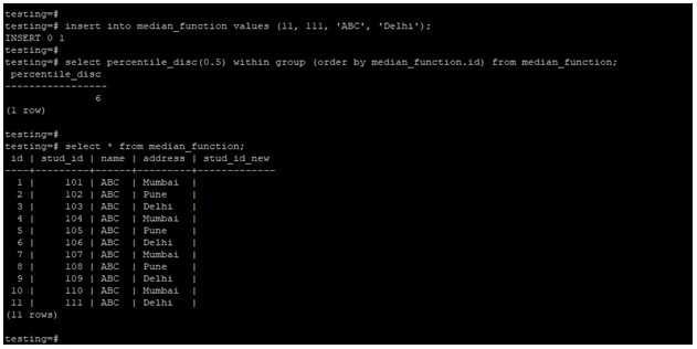 PostgreSQL Median-1.6