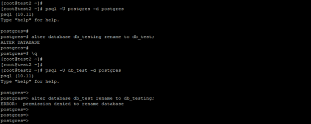 PostgreSQL Rename Database output 1