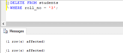 SQL DELETE Trigger output 6