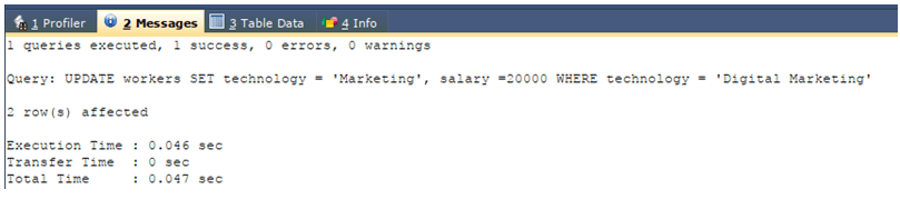 SQL Update Statement-1.6