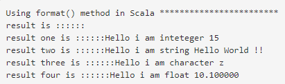 Scala string format output 1