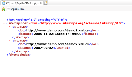 XML sitemap output 2