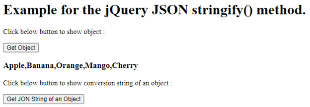 jQuery json stringify output 2