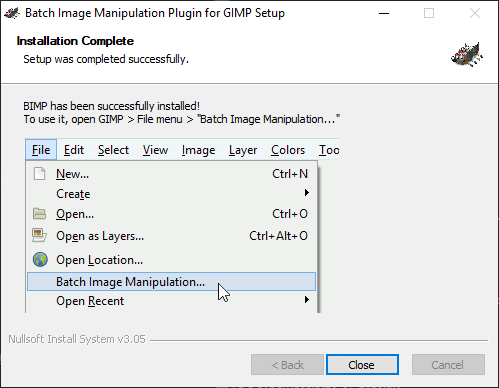 GIMP batch processing output 2