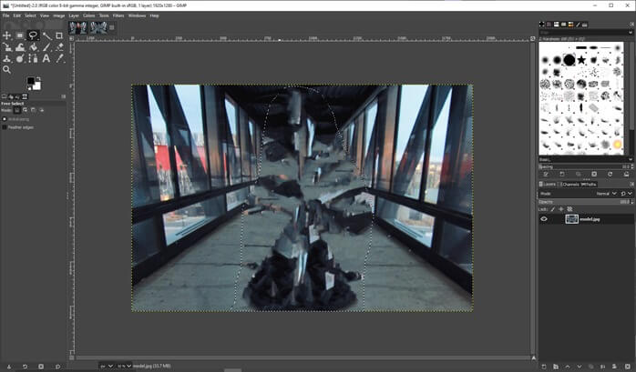 GIMP blur background output 11