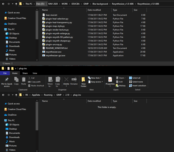 GIMP blur background output 3