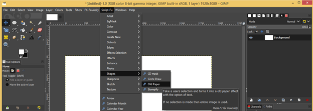 GIMP extensions output 5