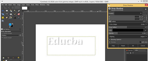 GIMP filters output 8