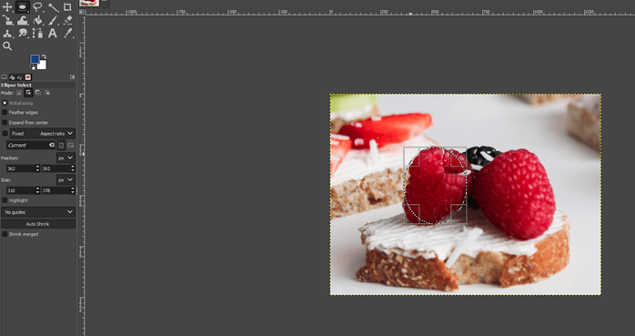 GIMP move selection output 10