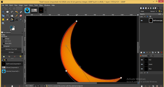 GIMP remove background output 16