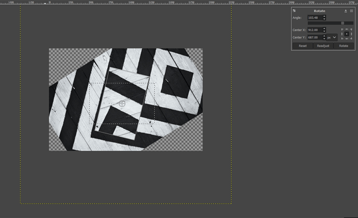 GIMP rotate output 10