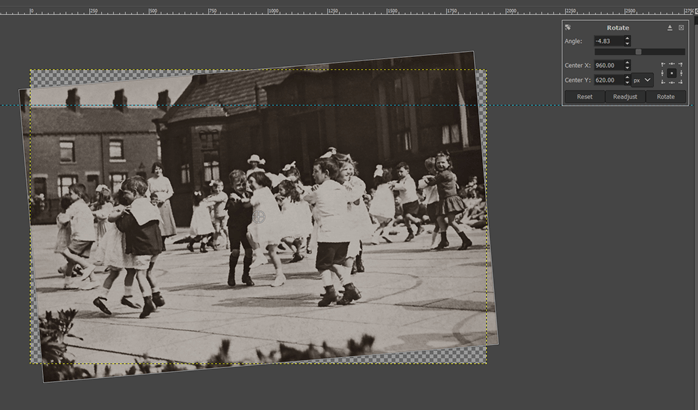 GIMP rotate output 13