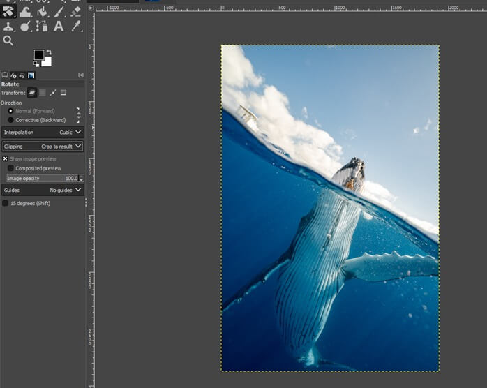 GIMP rotate output 16