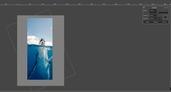 GIMP rotate output 17