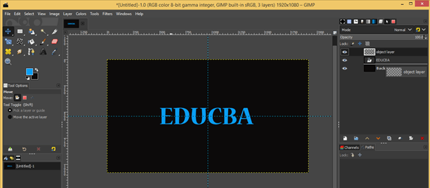 GIMP text outline output 12