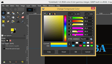 GIMP text outline output 14