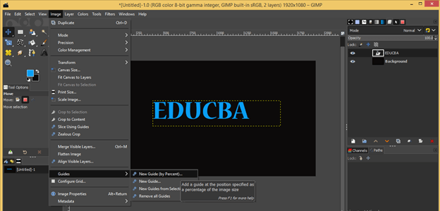 GIMP text outline output 6