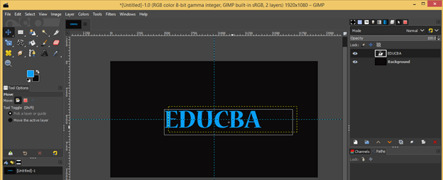 GIMP text outline output 9