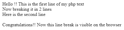 PHP new line output 3
