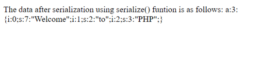 PHP object serialization output 1