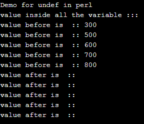 Perl undef output 1