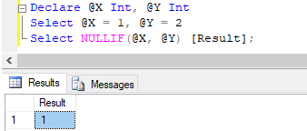SQL NULLIF() 1