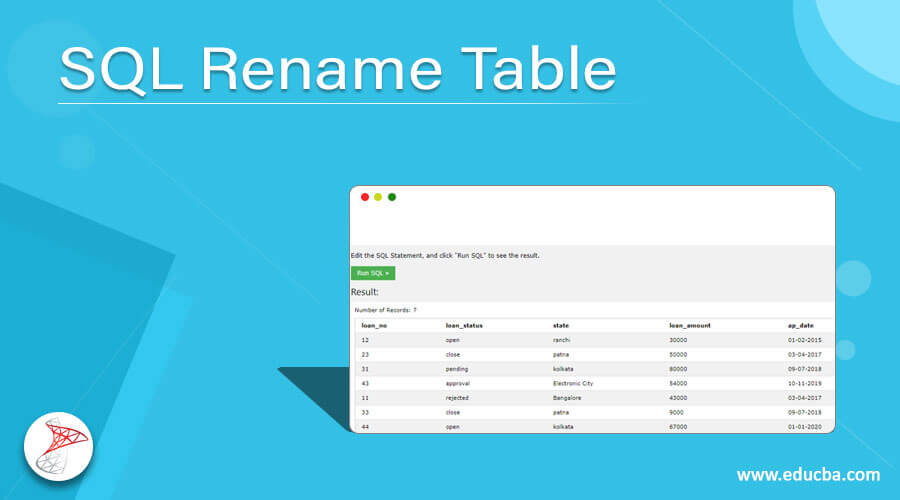 SQL Rename Table