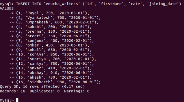TRUNCATE TABLE MySQL 2
