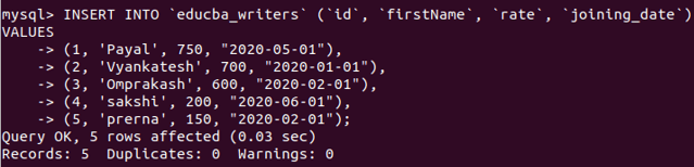 TRUNCATE TABLE MySQL 6