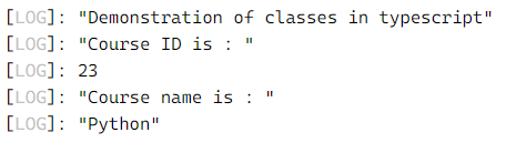 TypeScript class output 1